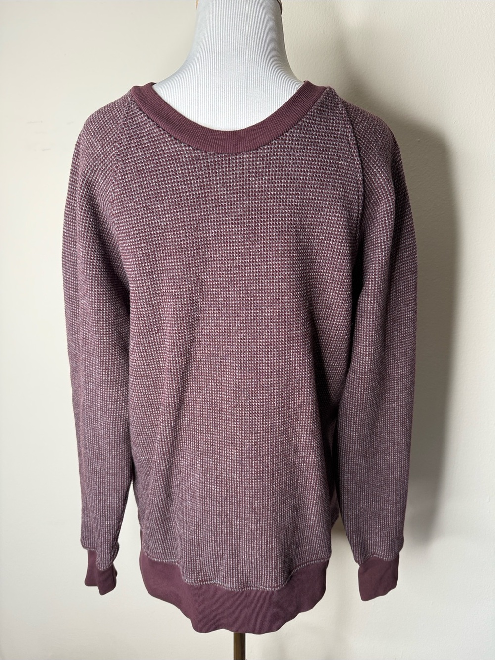 J. Crew Maroon Vintage Textured Crewneck Pullover